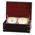 Rosewood Desk Thermometer & Clock